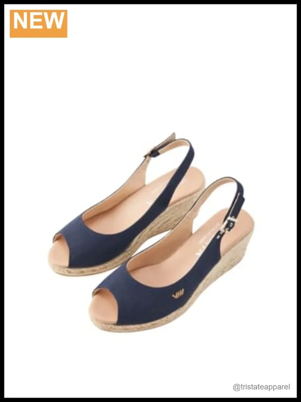 Canvas Slingback Wedge Sandals with Ankle Strap, 2.5